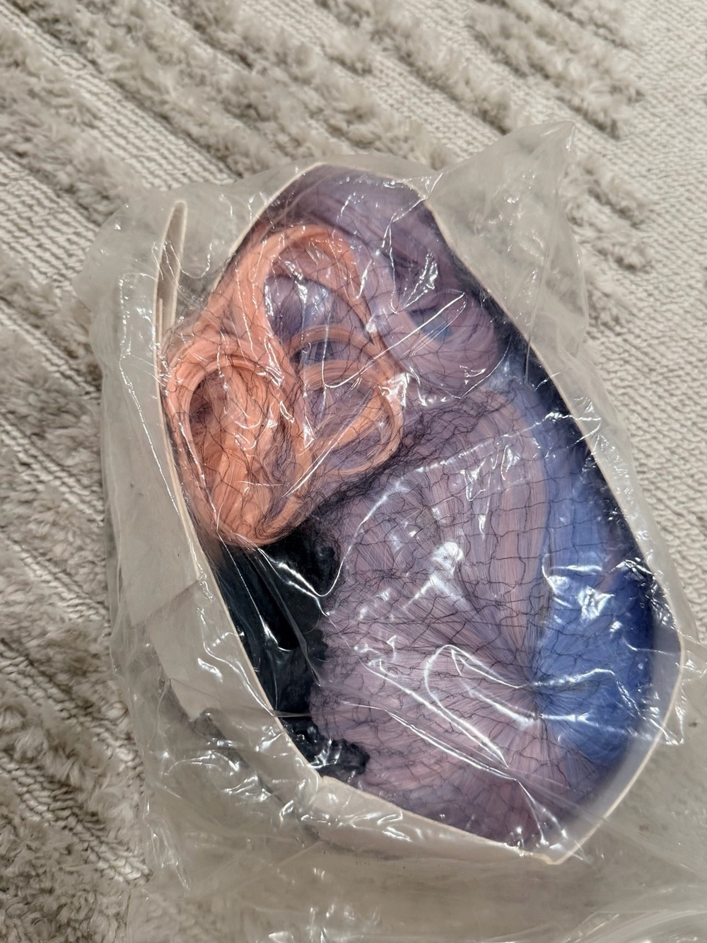New ombré Purple and Peach Fashion Wig with Netting